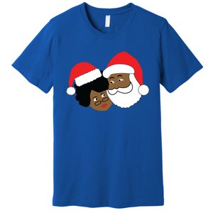 Black Loving Santa Claus And Mrs Claus Ethnic Christmas Meaningful Gift Premium T-Shirt