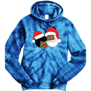 Black Loving Santa Claus And Mrs Claus Ethnic Christmas Meaningful Gift Tie Dye Hoodie