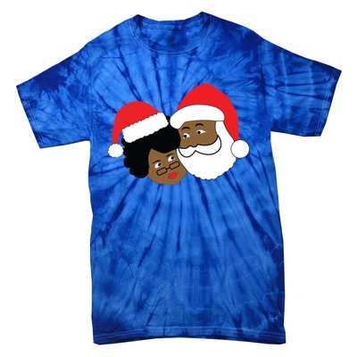 Black Loving Santa Claus And Mrs Claus Ethnic Christmas Meaningful Gift Tie-Dye T-Shirt