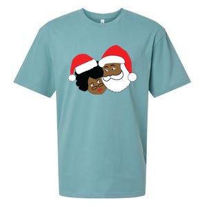 Black Loving Santa Claus And Mrs Claus Ethnic Christmas Meaningful Gift Sueded Cloud Jersey T-Shirt