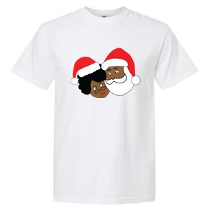 Black Loving Santa Claus And Mrs Claus Ethnic Christmas Meaningful Gift Garment-Dyed Heavyweight T-Shirt