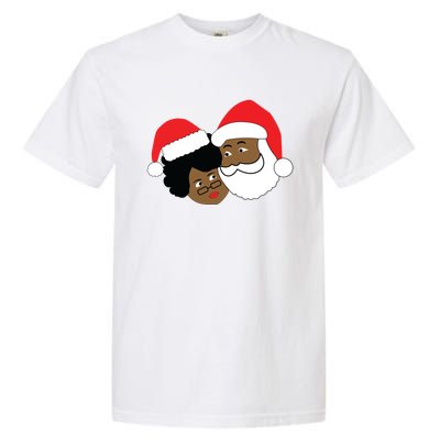 Black Loving Santa Claus And Mrs Claus Ethnic Christmas Meaningful Gift Garment-Dyed Heavyweight T-Shirt