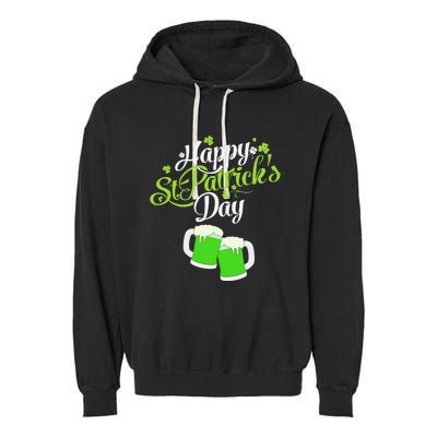 Beer Lucky Shamrock Happy St Patricks Day Green Garment-Dyed Fleece Hoodie