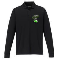 Beer Lucky Shamrock Happy St Patricks Day Green Performance Long Sleeve Polo