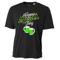 Beer Lucky Shamrock Happy St Patricks Day Green Cooling Performance Crew T-Shirt