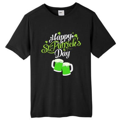 Beer Lucky Shamrock Happy St Patricks Day Green Tall Fusion ChromaSoft Performance T-Shirt