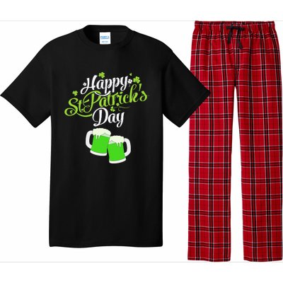 Beer Lucky Shamrock Happy St Patricks Day Green Pajama Set