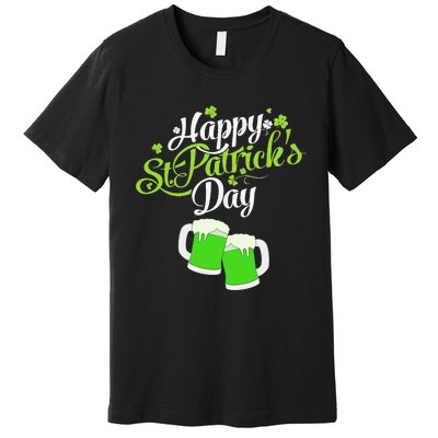 Beer Lucky Shamrock Happy St Patricks Day Green Premium T-Shirt