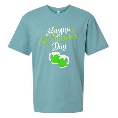 Beer Lucky Shamrock Happy St Patricks Day Green Sueded Cloud Jersey T-Shirt