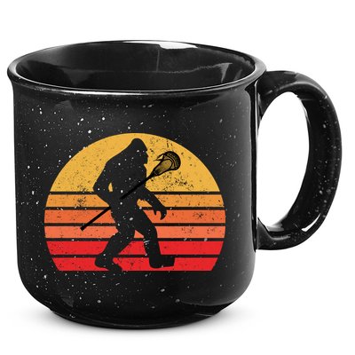 Bigfoot Lacrosse Stick Vintage Surf Sun Funny Lax Gift 15oz Campfire Ceramic Mug