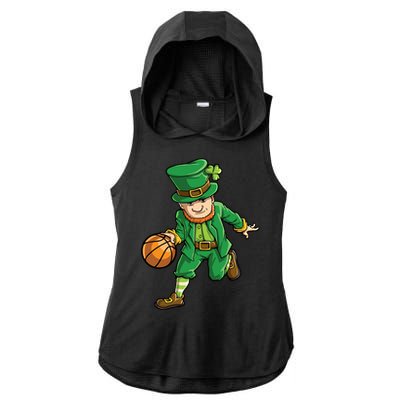 Basketball Leprechaun St Patricks Day Sports Funny Gift Ladies PosiCharge Tri-Blend Wicking Draft Hoodie Tank