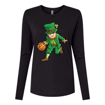 Basketball Leprechaun St Patricks Day Sports Funny Gift Womens Cotton Relaxed Long Sleeve T-Shirt