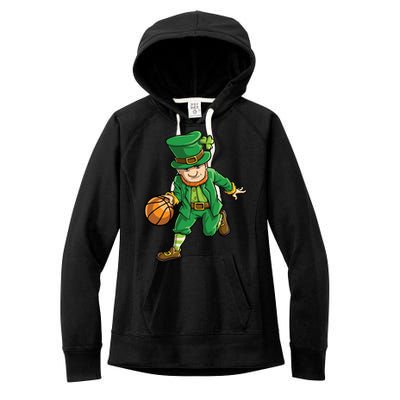 Basketball Leprechaun St Patricks Day Sports Funny Gift Women's Fleece Hoodie