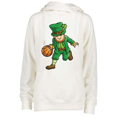 Basketball Leprechaun St Patricks Day Sports Funny Gift Womens Funnel Neck Pullover Hood