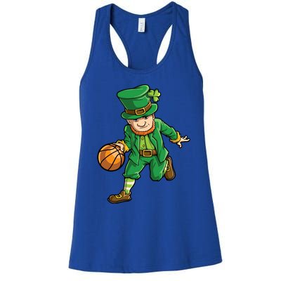 Basketball Leprechaun St Patricks Day Sports Funny Gift Women's Racerback Tank