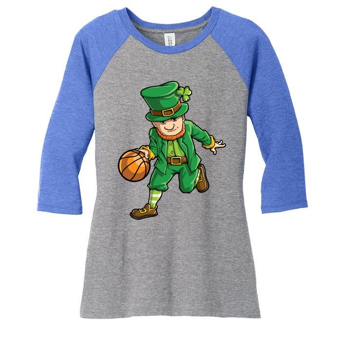 Basketball Leprechaun St Patricks Day Sports Funny Gift Women's Tri-Blend 3/4-Sleeve Raglan Shirt