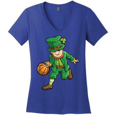 Basketball Leprechaun St Patricks Day Sports Funny Gift Women's V-Neck T-Shirt