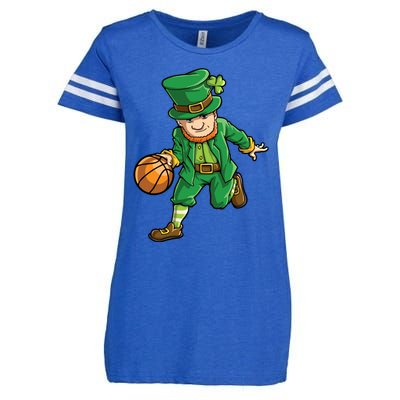 Basketball Leprechaun St Patricks Day Sports Funny Gift Enza Ladies Jersey Football T-Shirt