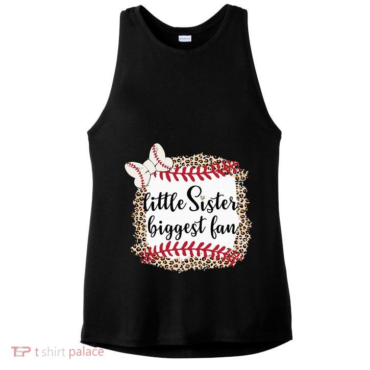 Baseball Little Sister Biggest Fan For Baseball Player Ladies PosiCharge Tri-Blend Wicking Tank