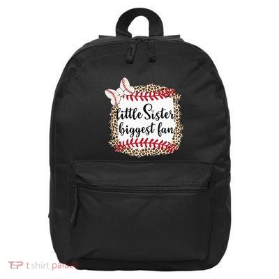 Baseball Little Sister Biggest Fan For Baseball Player 16 in Basic Backpack