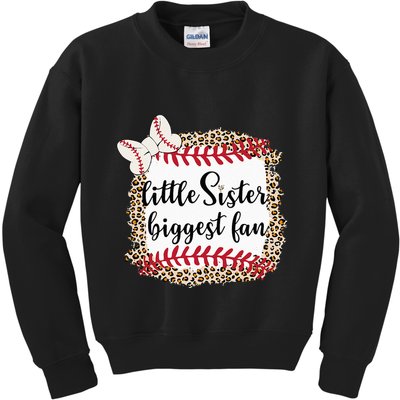 Baseball Little Sister Biggest Fan For Baseball Player Kids Sweatshirt