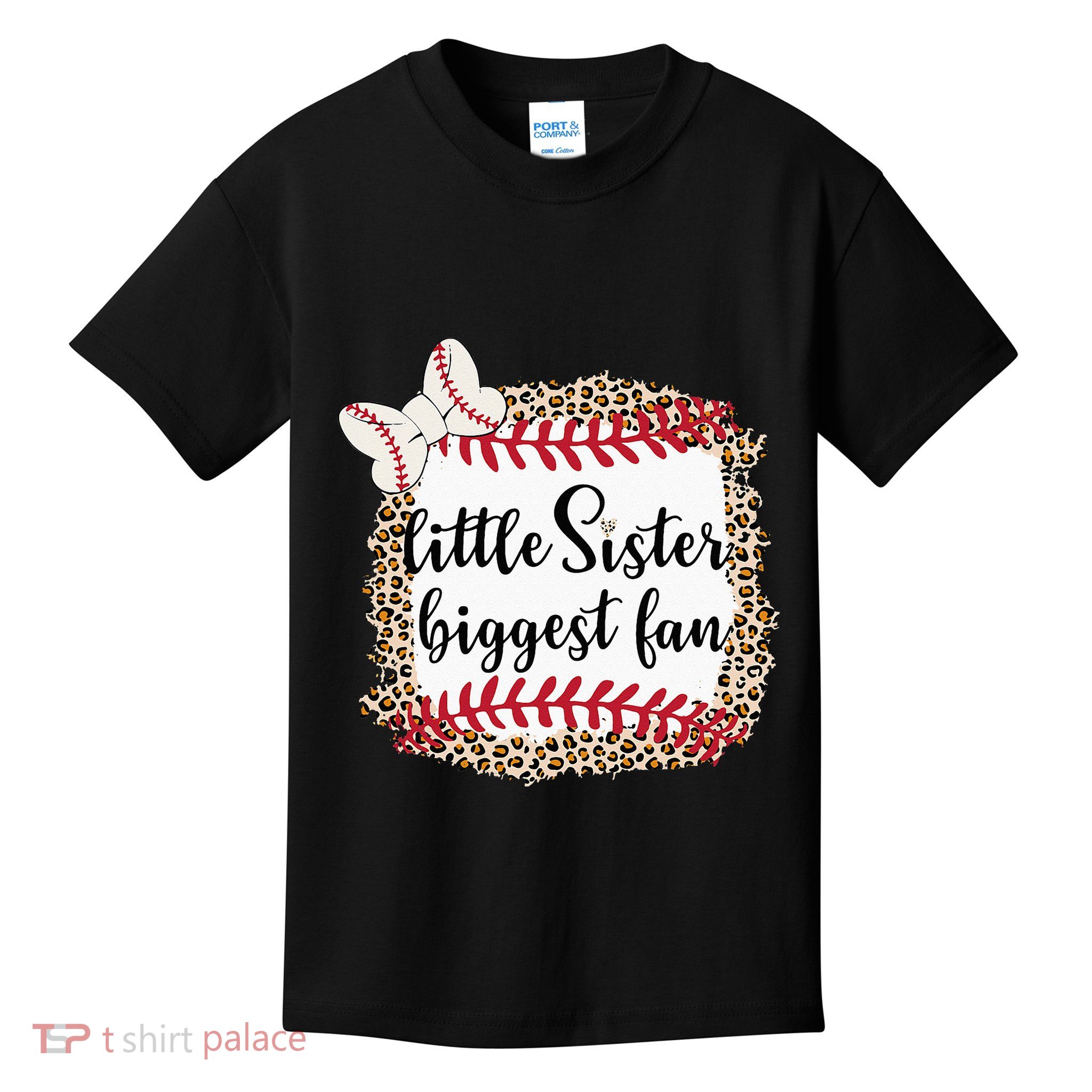 Baseball Little Sister Biggest Fan For Baseball Player Kids T-Shirt