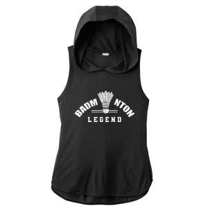 Badminton Legend Shuttlecock Birdie Badminton Ladies PosiCharge Tri-Blend Wicking Draft Hoodie Tank