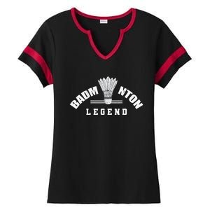 Badminton Legend Shuttlecock Birdie Badminton Ladies Halftime Notch Neck Tee