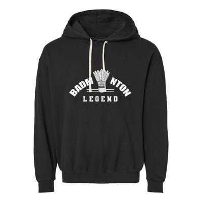 Badminton Legend Shuttlecock Birdie Badminton Garment-Dyed Fleece Hoodie