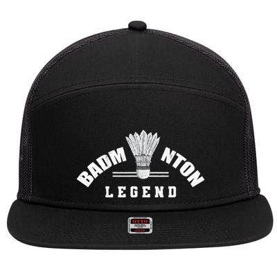 Badminton Legend Shuttlecock Birdie Badminton 7 Panel Mesh Trucker Snapback Hat