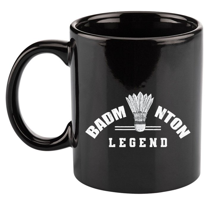 Badminton Legend Shuttlecock Birdie Badminton 11oz C Handle Ceramic Mug