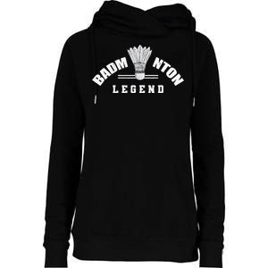 Badminton Legend Shuttlecock Birdie Badminton Womens Funnel Neck Pullover Hood