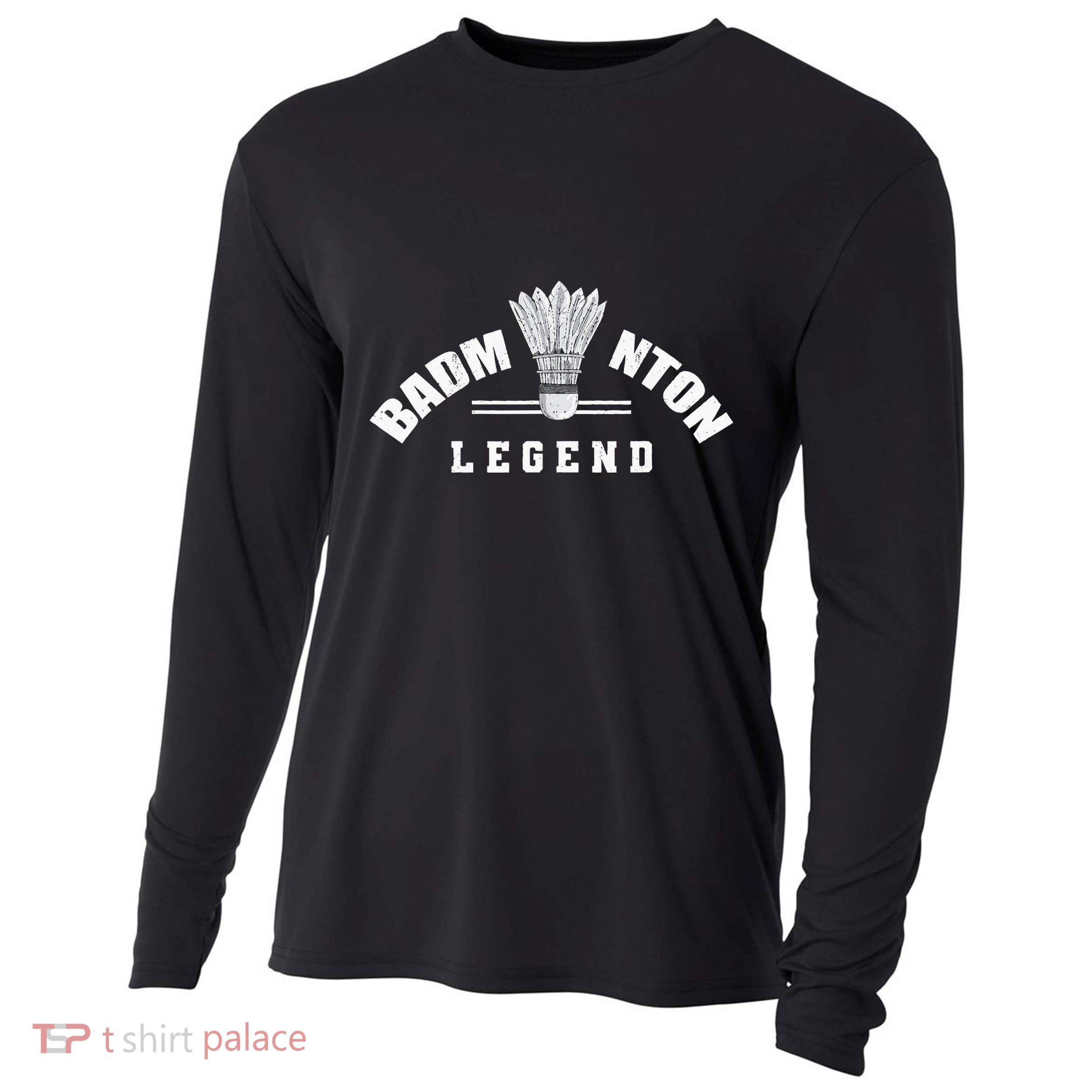 Badminton Legend Shuttlecock Birdie Badminton Cooling Performance Long Sleeve Crew