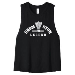 Badminton Legend Shuttlecock Birdie Badminton Women's Racerback Cropped Tank