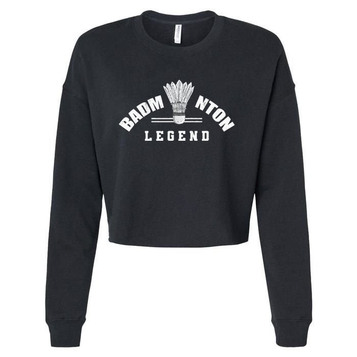 Badminton Legend Shuttlecock Birdie Badminton Cropped Pullover Crew