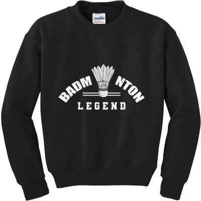 Badminton Legend Shuttlecock Birdie Badminton Kids Sweatshirt