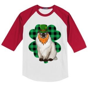 Bir Leprechaun St Patricks Day Lucky Clover Gift Kids Colorblock Raglan Jersey