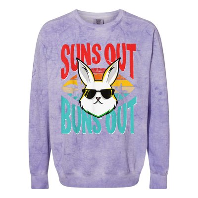 Bunny Lover Suns Out Buns Out Colorblast Crewneck Sweatshirt