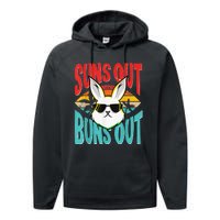 Bunny Lover Suns Out Buns Out Performance Fleece Hoodie