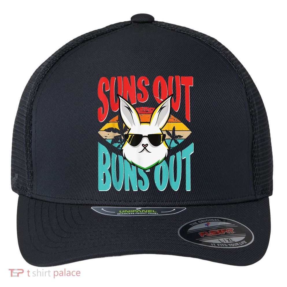 Bunny Lover Suns Out Buns Out Flexfit Unipanel Trucker Cap