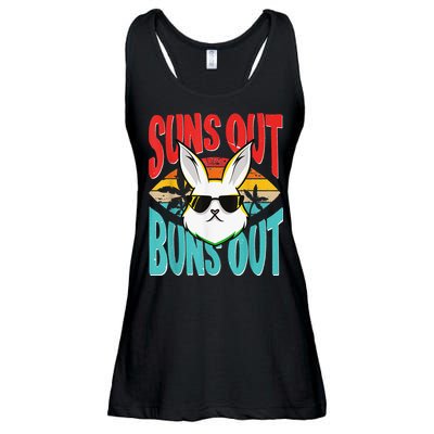 Bunny Lover Suns Out Buns Out Ladies Essential Flowy Tank