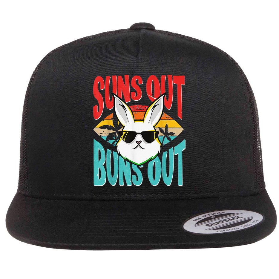 Bunny Lover Suns Out Buns Out Flat Bill Trucker Hat