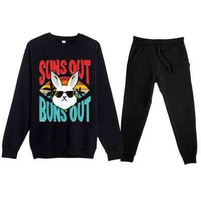 Bunny Lover Suns Out Buns Out Premium Crewneck Sweatsuit Set