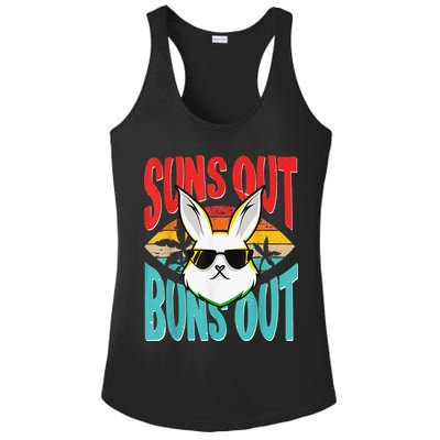 Bunny Lover Suns Out Buns Out Ladies PosiCharge Competitor Racerback Tank
