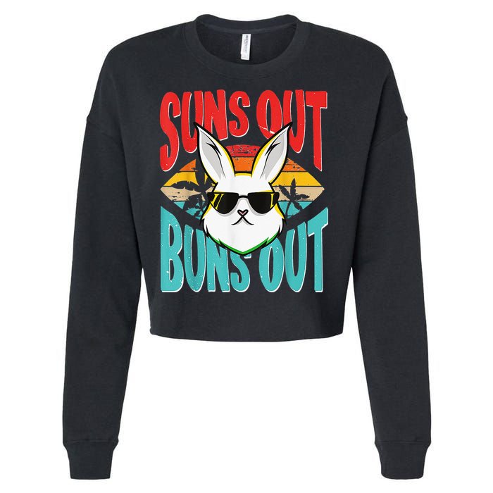 Bunny Lover Suns Out Buns Out Cropped Pullover Crew