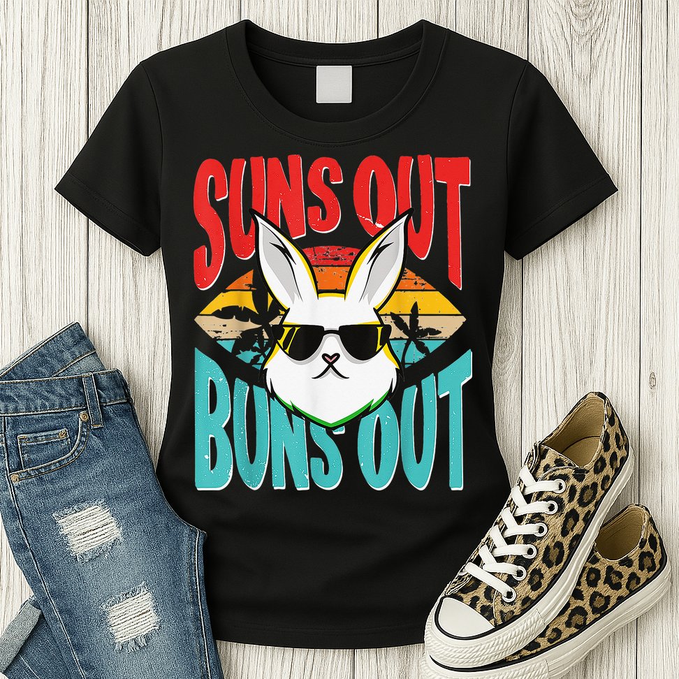 Bunny Lover Suns Out Buns Out Womens T-Shirt