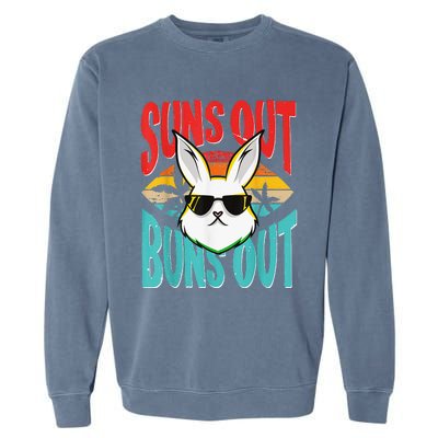 Bunny Lover Suns Out Buns Out Garment-Dyed Sweatshirt