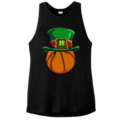 Basketball Leprechaun Shamrock Irish St Patricks Day Gift Ladies PosiCharge Tri-Blend Wicking Tank