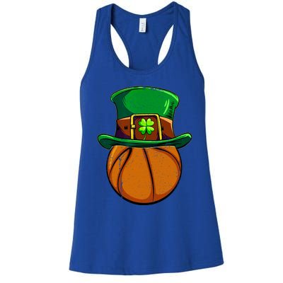 Basketball Leprechaun Shamrock Irish St Patricks Day Gift Women's Racerback Tank