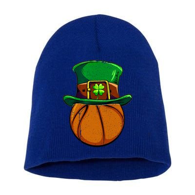 Basketball Leprechaun Shamrock Irish St Patricks Day Gift Short Acrylic Beanie